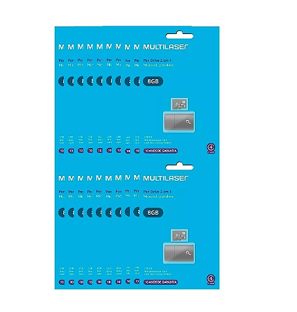 CARTÃO DE MEMÓRIA 8GB C/MICRO SD MULTILASER 10 PÇS
