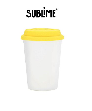 COPO BRANCO TRIP TAMPA AMARELA 300ML SUBLIME
