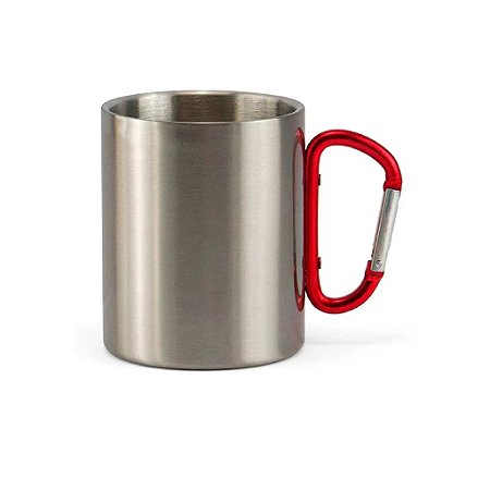 COPO TERMICO INOX PRATA ALÇA MOSQUETÃO 450ML DEKO
