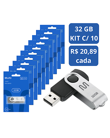 PENDRIVE TWIST 2 32GB PD589 MULTILASER 10 UNDS