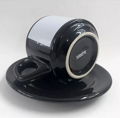 XICARA C/PIRES PRETA C/TARJA BR 180ML SUBLIME UND