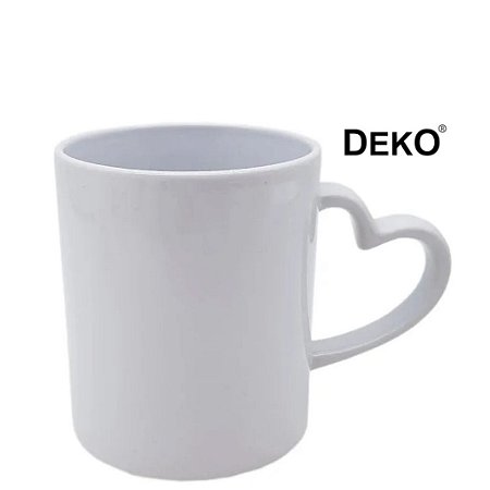 CANECA BRANCA ALÇA CORAÇÃO DEKO C/CX UND