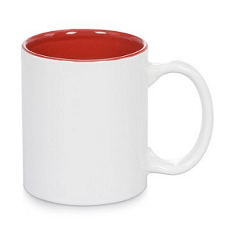 CANECA BRANCA INTERNA VERMELHA 325ML LIVE UND