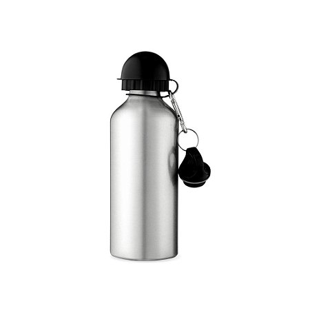 SQUEEZE ALUMINIO PRATA TAMPA BOLINHA/MOSQUETAO 600ML