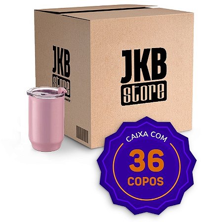 COPO DE POLIMERO COM TAPA 400ML ROSA JKB CX36
