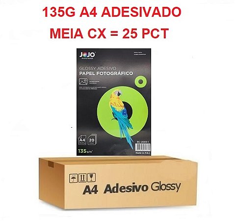 PAPEL FOTO ADESIVO 135G A4 25 PCTS 500 FLS JOJO