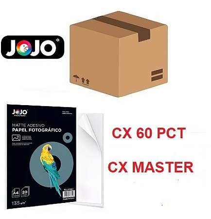 PAPEL MATTE ADESIVO 135G A4 60 PCTS 1200FLS JOJO