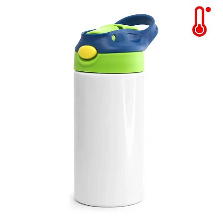 GARRAFA TERMICA 350ML BABY KIDS AZUL/VERDE DT