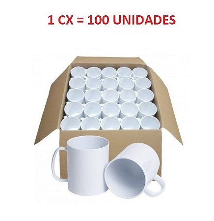 CANECA BRANCA POLIMERO 108G MOD T COSTURA ALÇA 325ML CX100