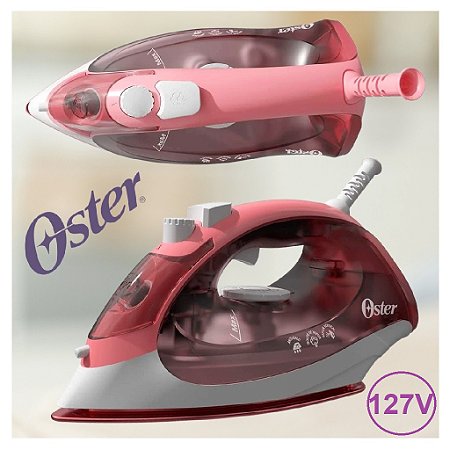 FERRO DE PASSAR OSTER GCSTBS5053 127V BASE CER BRANCO ROSA