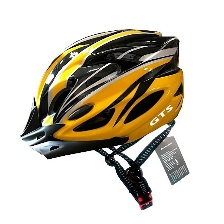 CAPACETE BIKE GTSTEC INNMOULD LED AMARELO/PT TAM G