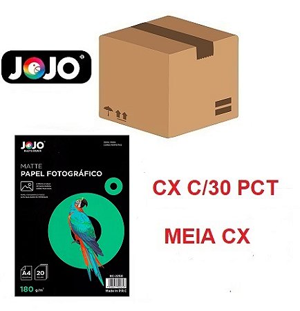 PAPEL MATTE FOSCO 180G A4 600FLS JOJO CX30