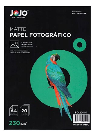 PAPEL MATTE FOSCO 230G A4 JET SPRAY 20FLS JOJO