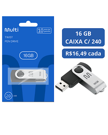 PENDRIVE TWIST 2 16GB PD588 MULTILASER CX 240 UNDS