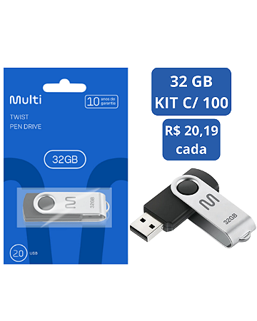 PENDRIVE TWIST 2 32GB PD589 MULTILASER CX 100 UNDS