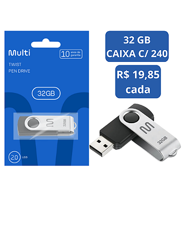 PENDRIVE TWIST 2 32GB PD589 MULTILASER CX 240 UNDS
