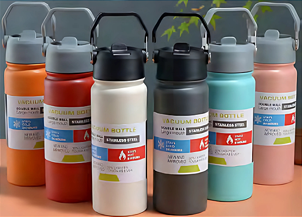 GARRAFA TERMICA DE AÇO INOX COM ALÇA 800ML P1589