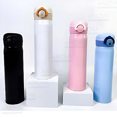 GARRAFA TERMICA DE INOX C/TAMPA FLIP E TRAVA DE SEGURANÇA 500ML P1743