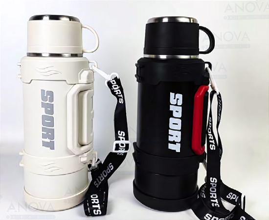 GARRAFA TERMICA DE INOX ESPORTIVA 2000ML COM ALÇA E TIRACOLO P1786