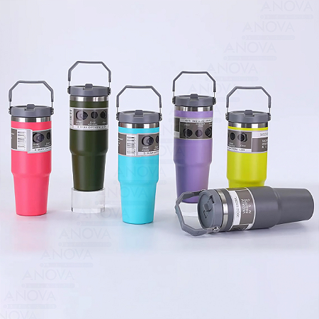 GARRAFA TERMICA DE INOX 600ML C/ ALÇA E TAMPA VEDADA P1322