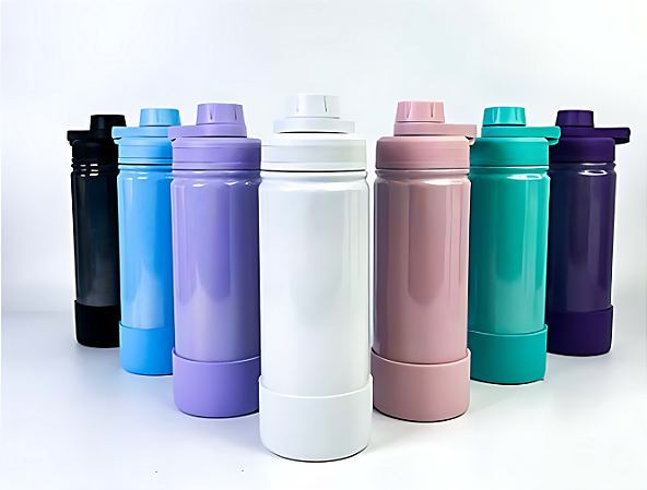 GARRAFA TERMICA DE AÇO INOX C/ TAMPA ROSQUEAVEL E BASE SILICONE 800ML P1775