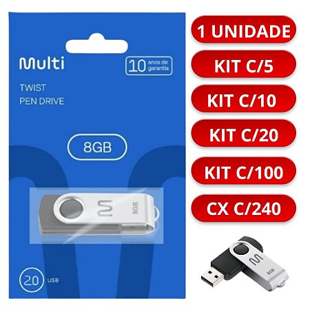 PENDRIVE TWIST 2 8GB PD587 MULTI MULTILASER