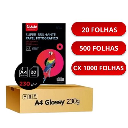 PAPEL FOTOGRÁFICO GLOSSY 230G A4 JOJO