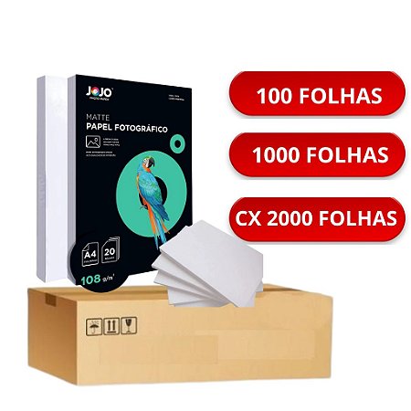 PAPEL FOTOGRÁFICO MATTE FOSCO 108G A4 JOJO