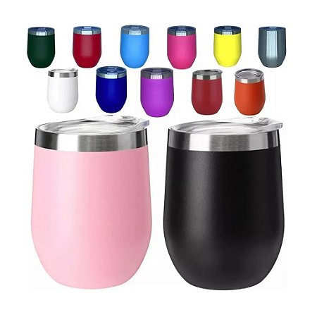 COPO TÉRMICO CUIA P/DTF-UV AÇO INOX C/TAMPA 360ML