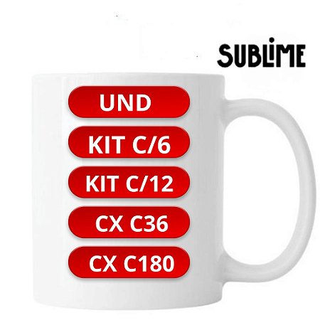 CANECA BRANCA AZ10 CC 300ML SUBLIME UND