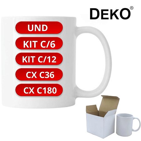 CANECA BRANCA PREMIUM C/CX AAA 325ML DEKO