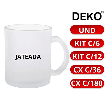 CANECA VIDRO FOSCA JATEADA C/CX 325ML DEKO