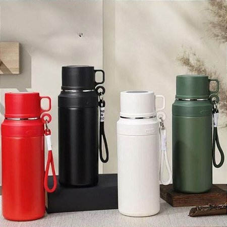 GARRAFA TÉRMICA C/COPO 1L AÇO INOXIDÁVEL CAFÉ ÁGUA P1817