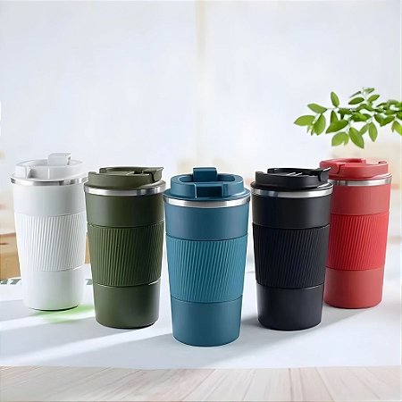 COPO TÉRMICO CAFÉ VIAGEM 510 ML C/ISOLAMENTO A VÁCUO AÇO INOXIDÁVEL P1469