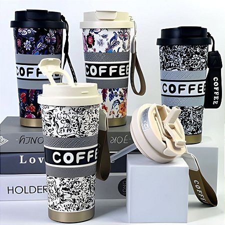 COPO TERMICO ESTAMPA COFFE 500ML AÇO INOX P1805