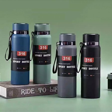 GARRAFA TERMICA DE AÇO INOX COM TERMOMETRO DIGITAL 800ML P1466