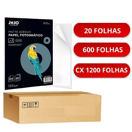 PAPEL MATTE ADESIVO 135G A4 JOJO