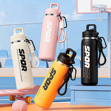 GARRAFA TERMICA ESPORTE C/ALÇA 600 ML