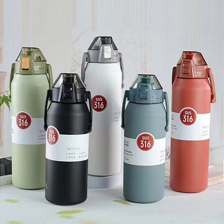GARRAFA TERMICA C/ALÇA E TAMPA 1200ml