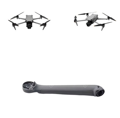 Dji Air 3 - Air 3s Braço Traseiro Esquerdo Sem Motor