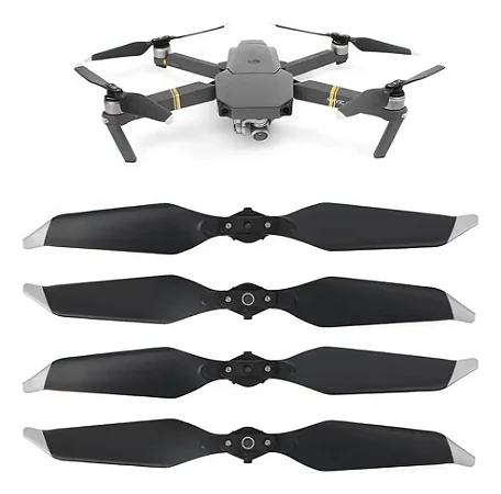 Kit 2 Pares De Hélices Prata Drone Dji Mavic Pro Platinum