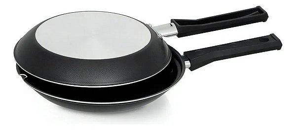 FRIG.OMELETEIRA DUPLA CRIATIVA AA 24CM GRENA/CINZA