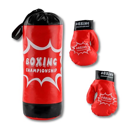 Saco De Pancada Infantil Boxe Brinquedo Boxeador Com Luva