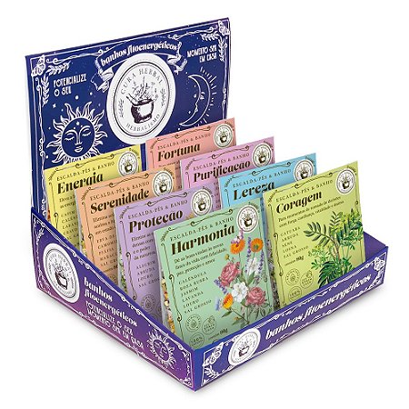 Kit com 8 Banhos Boas Vibrações Sachê + Display