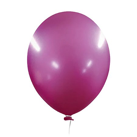 Balão Látex Alumínio Fúcsia 9'' (cromado) happy Day