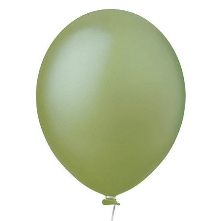 Balão latex Liso Verde Eucalípto 9'' Happy Day