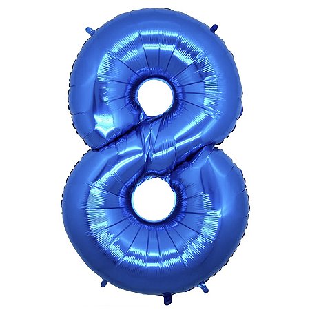 Balão GNR 16" Número 8 Azul