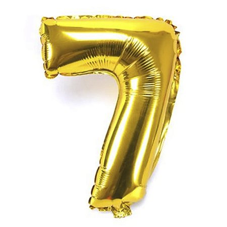 Balão Metalizado 16" Número 7 Dourado