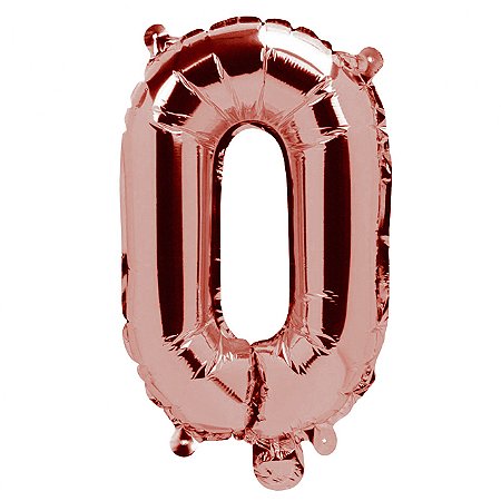 Balão Metalizado Número "0" Rose Gold 16 pol