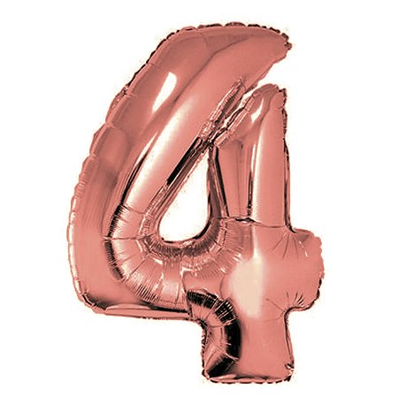 Balão Metalizado Número "4" Rose Gold 16 pol